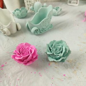 قالب سیلیکونی گل رز طبیعی مناسب سنگ مصنوعی و شمع سازی