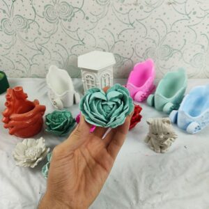سنگ مصنوعی گل رز قلبی سیز پاستلی
