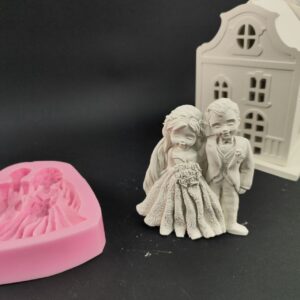 قالب سیلیکونی عروس و داماد / گیفت عروسی /سنگ و رنگ