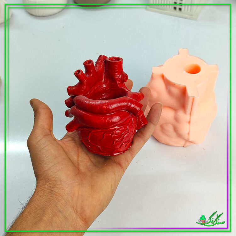 قالب سیلیکونی قلب ولنتاینی شات شمع (طبیعی)